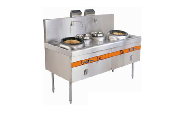酒樓廚房設備潮式不銹鋼節能燃氣雙頭一尾小炒爐